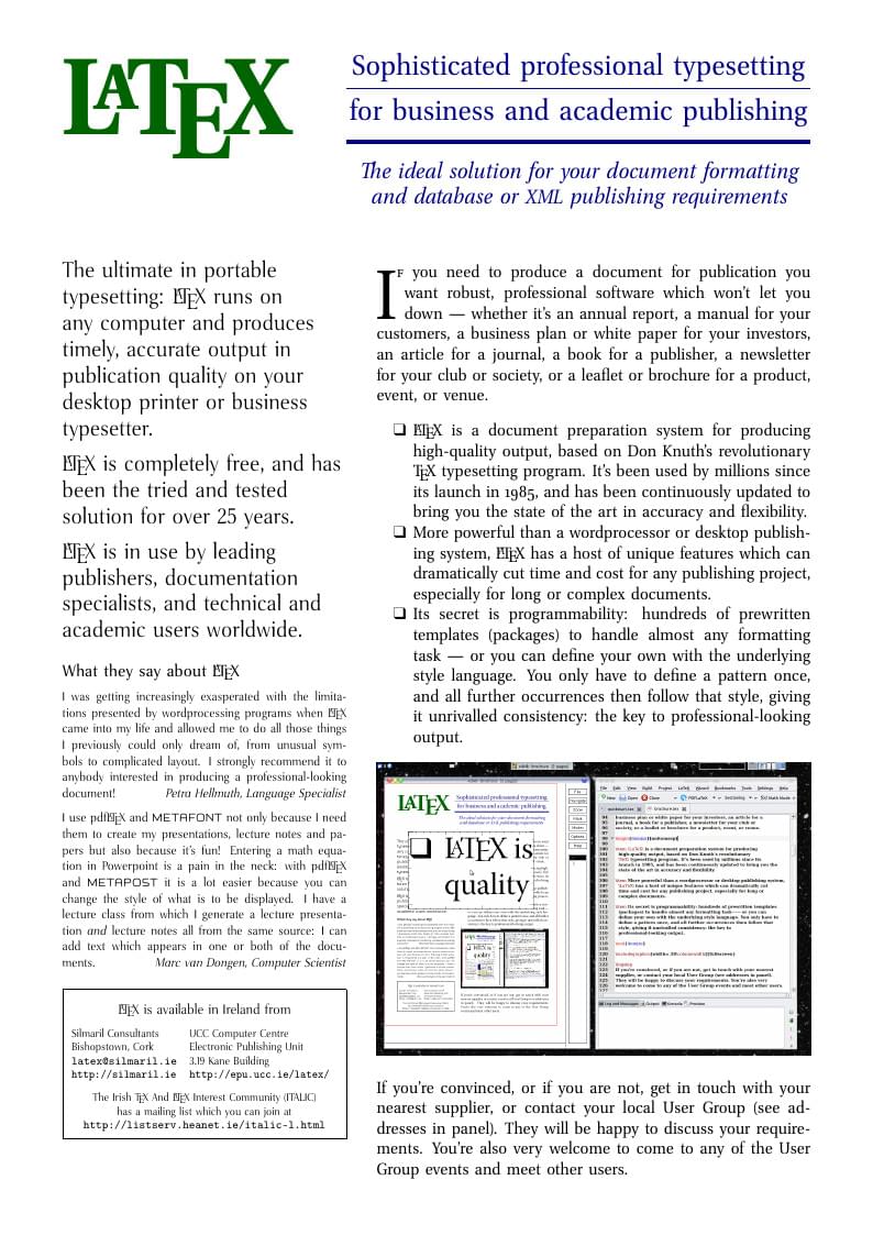 LaTeX Publicity Brochure