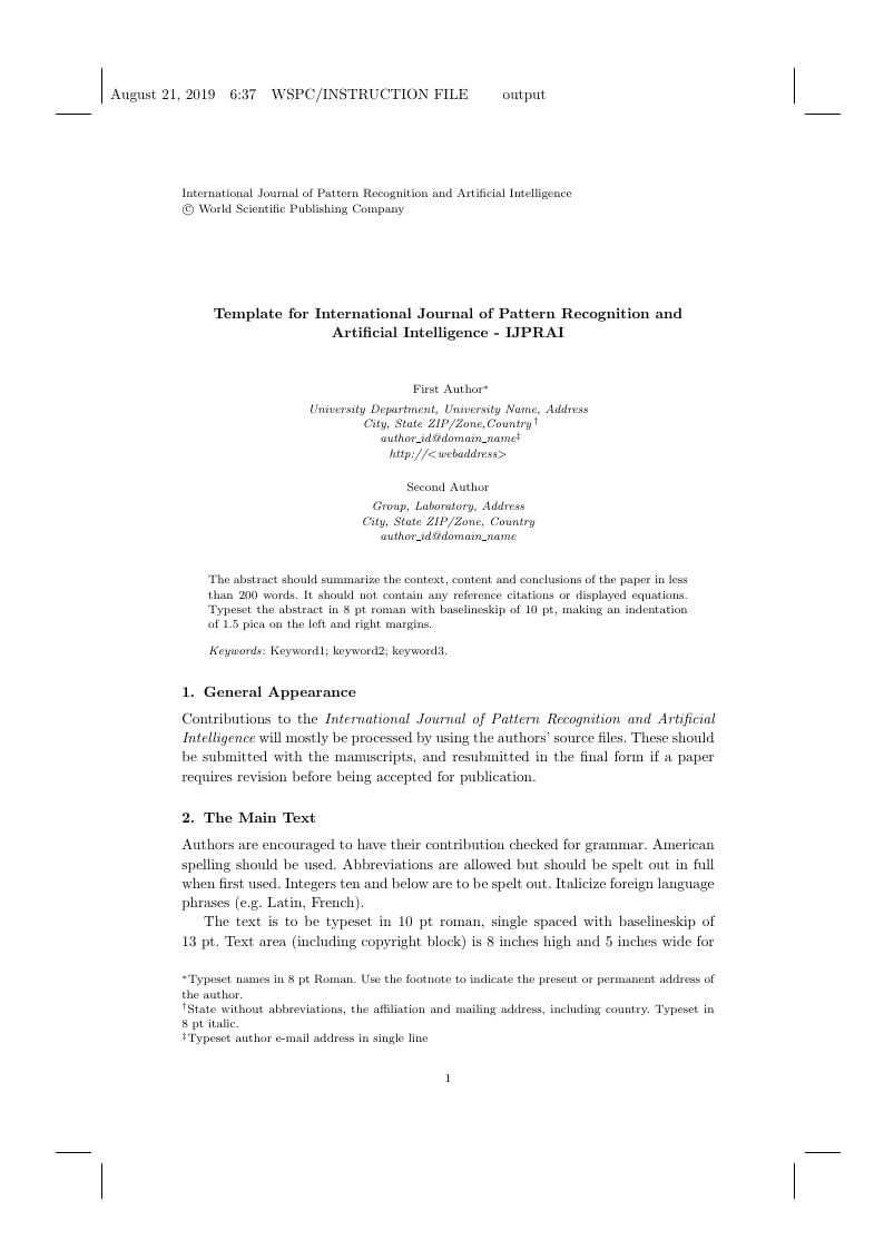 International Journal of Pattern Recognition and Artificial Intelligence - IJPRAI