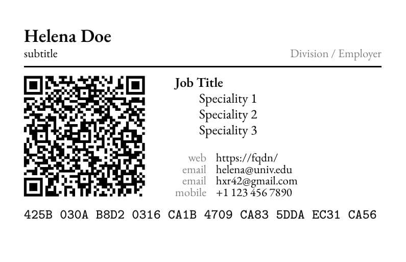 Mailmerged Business Cards