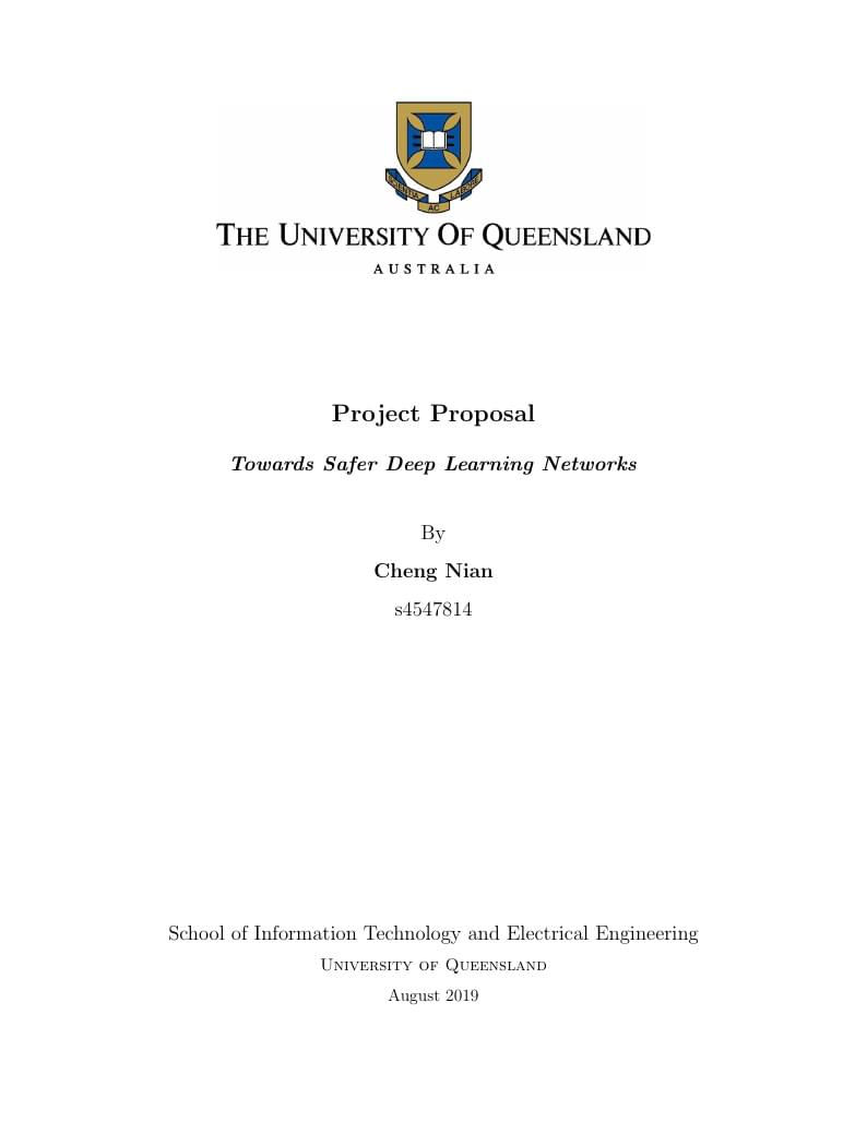 Project Proposal: Towards Safer Deep Learning Networks