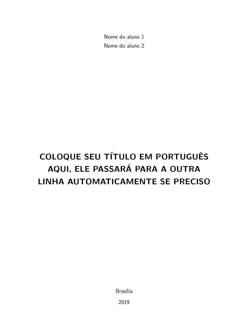 Modelo de relatório de experimento em formato de relatório técnico