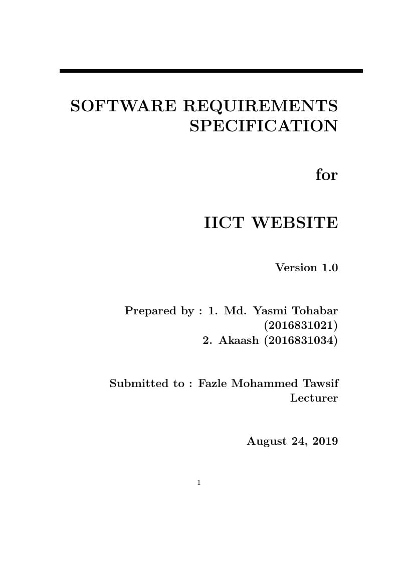 Software Requirements Specification