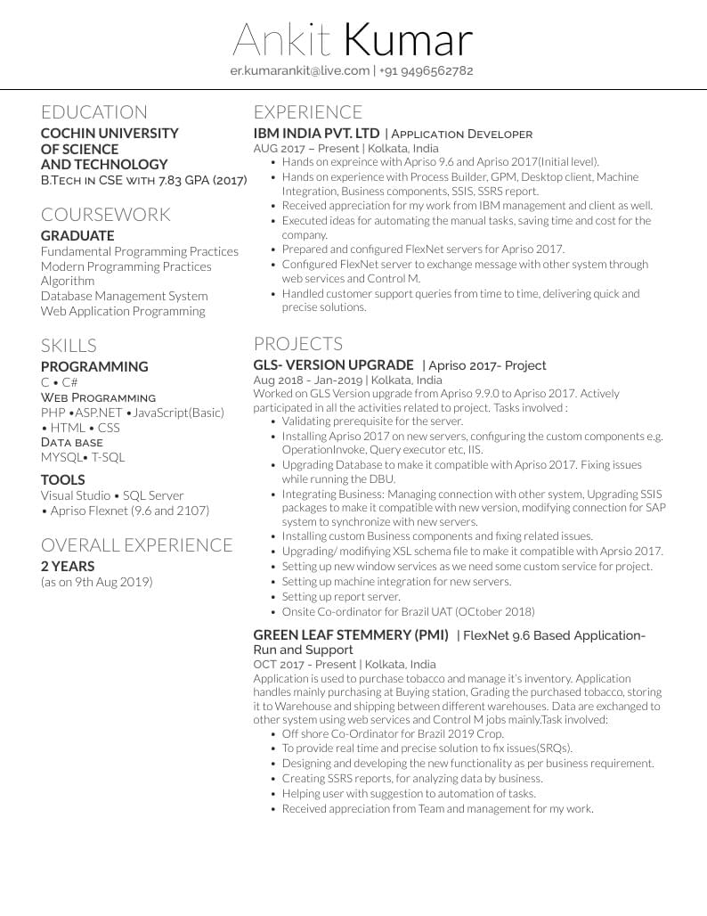 Ankit Kumar's CV