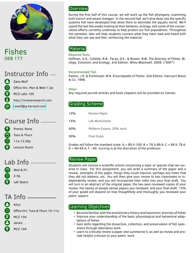 Inzane Syllabus Template