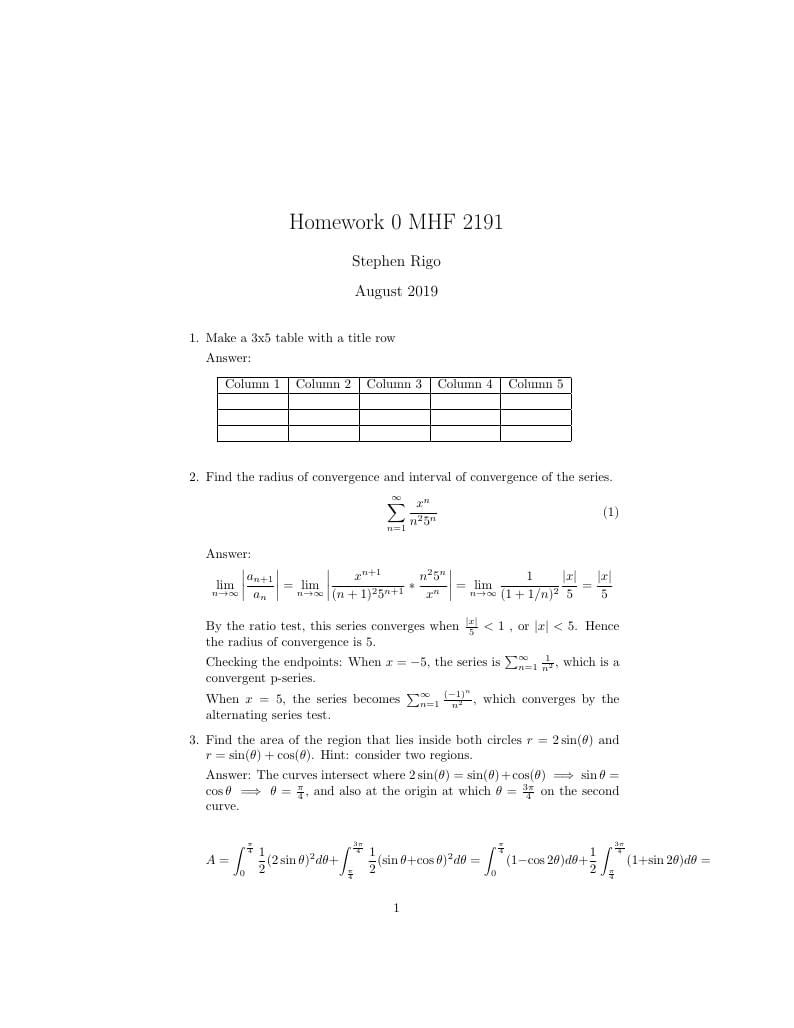 Homework 0 MHF 2191
