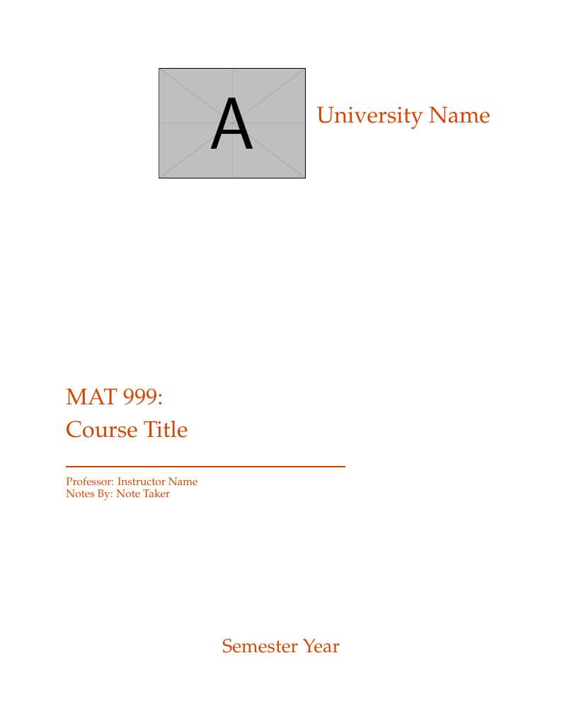 Course Notes Template
