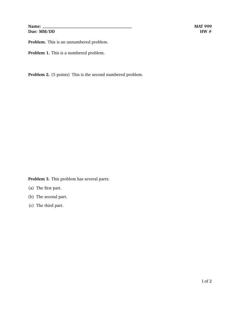 Homework Template