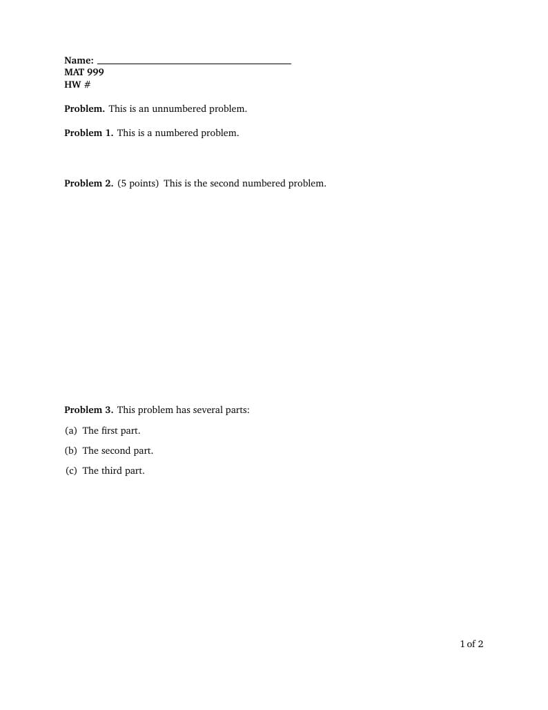 Homework Template
