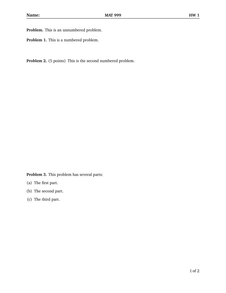 Homework Template (Multi-Use)