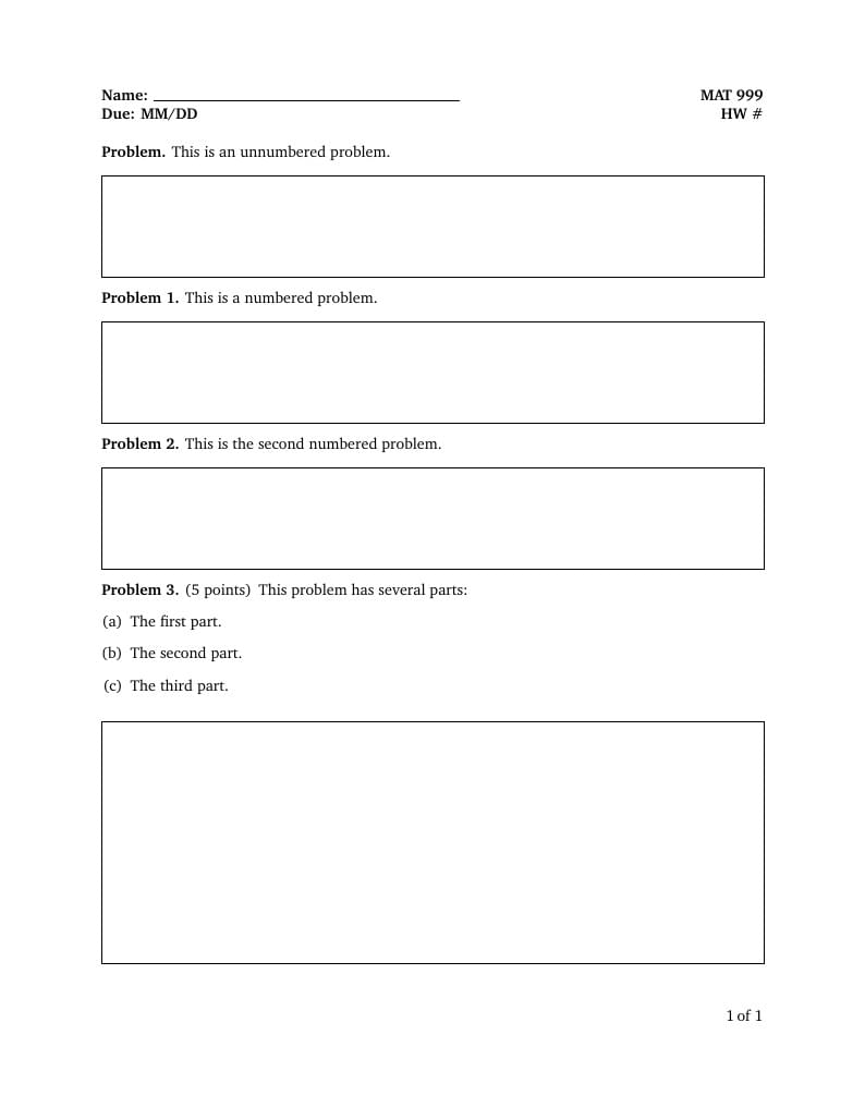 Homework Template