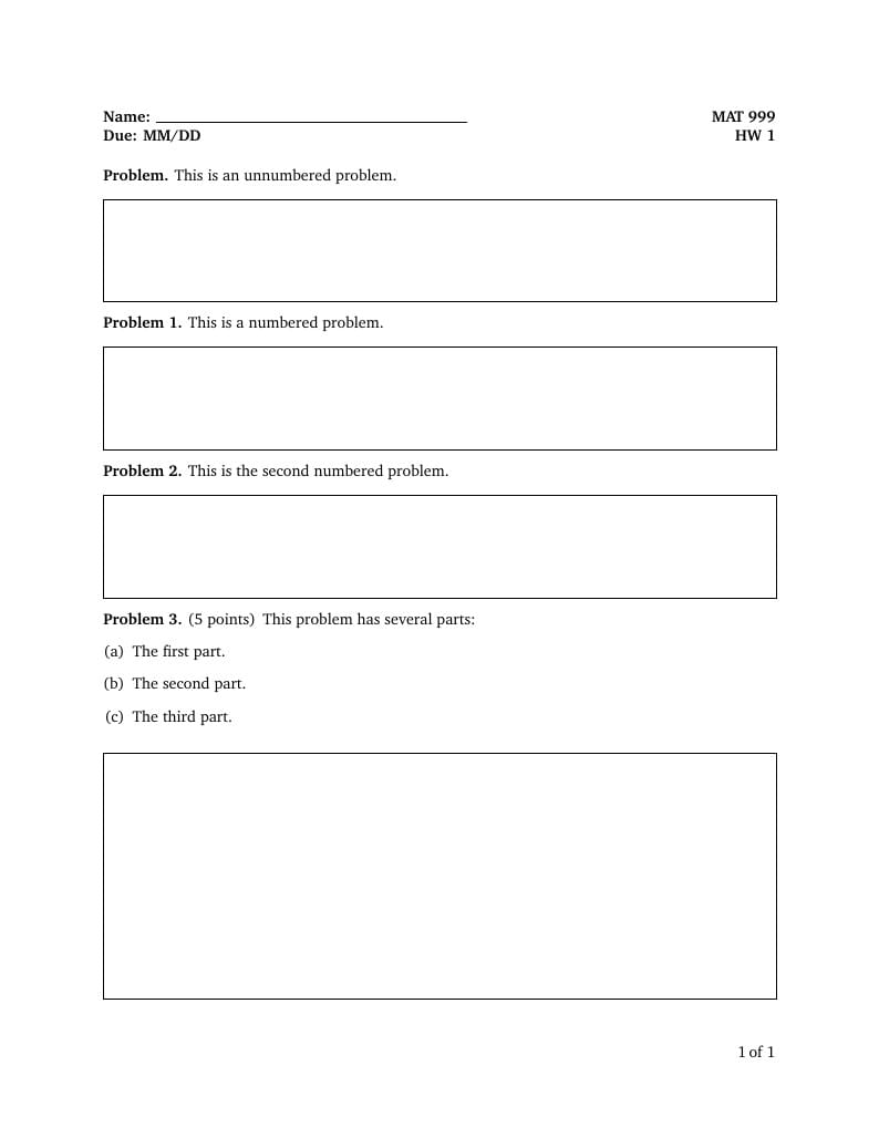 Homework Template (Multi-Use)