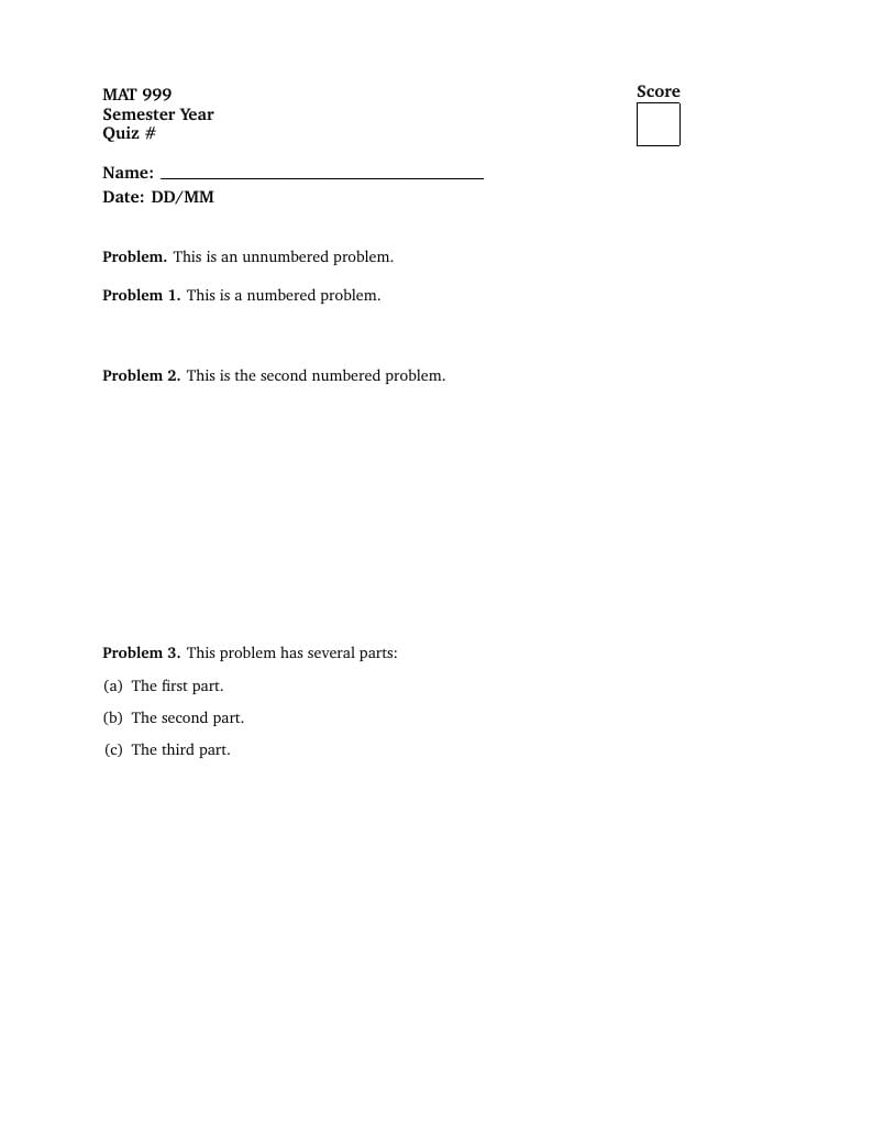 Quiz Template