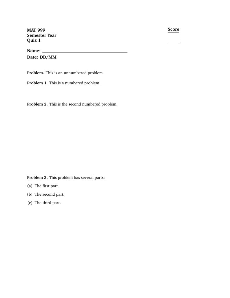 Quiz Template (Multi-Use)