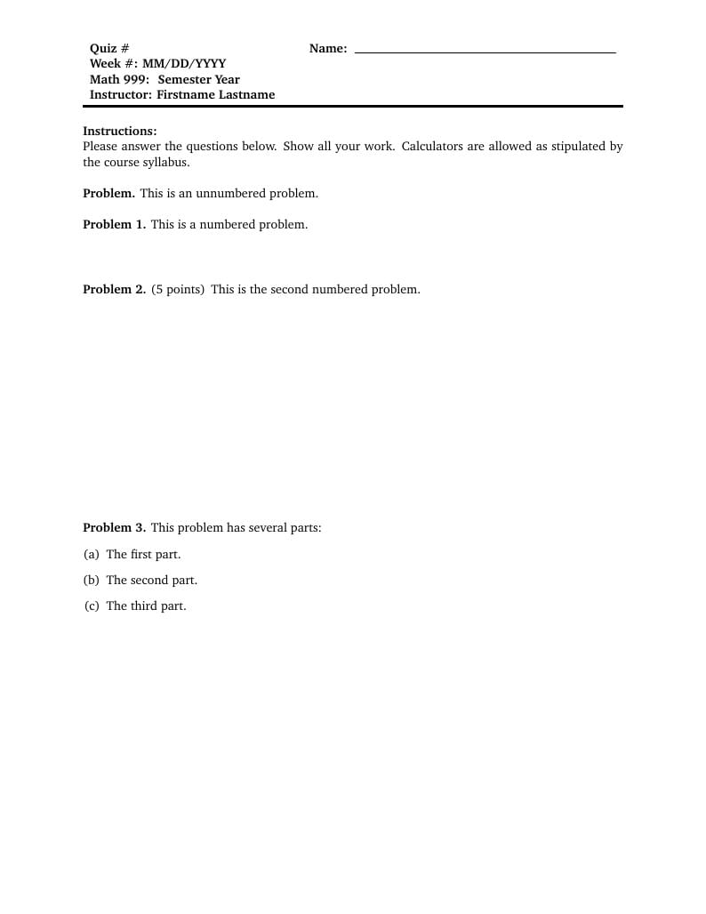 Quiz Template