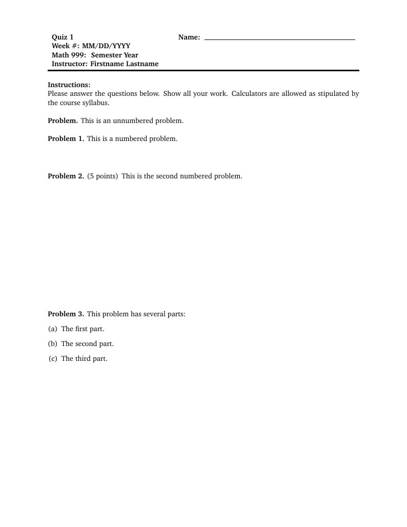 Quiz Template (Multi-Use)