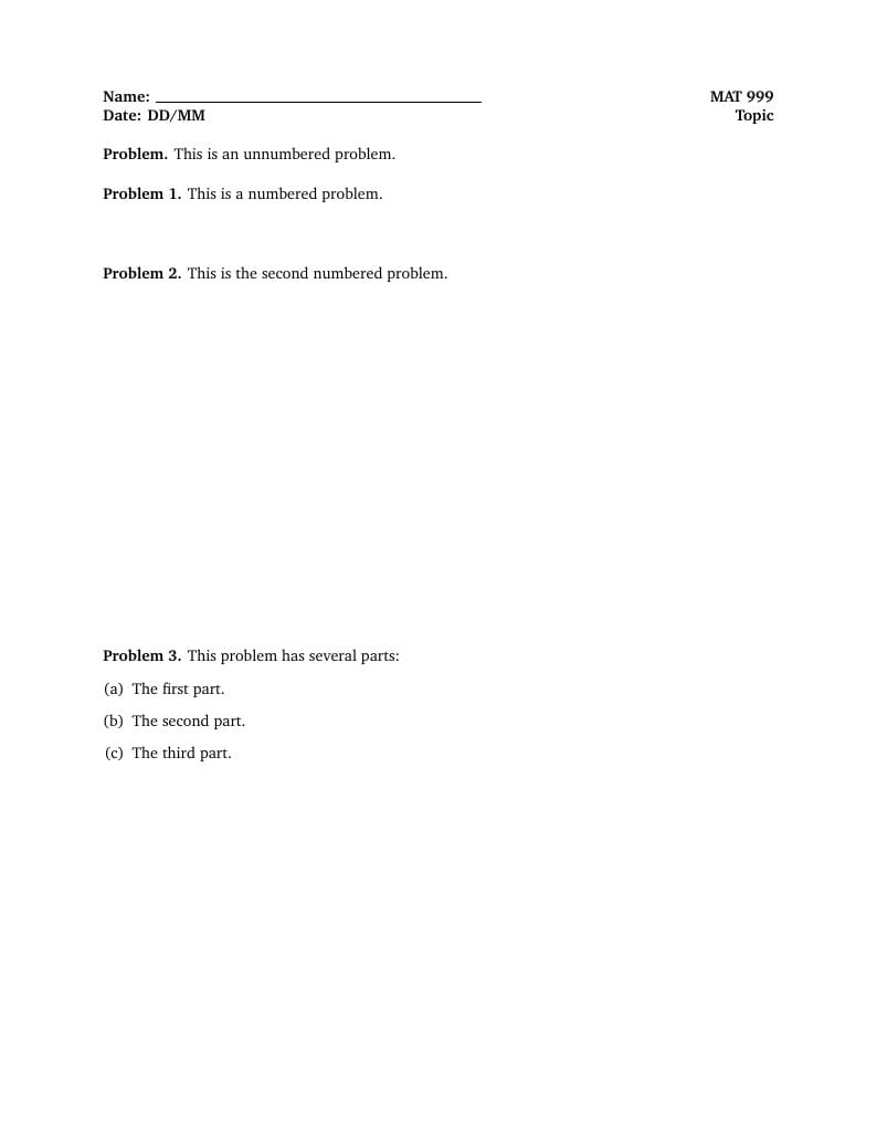 Worksheet Template