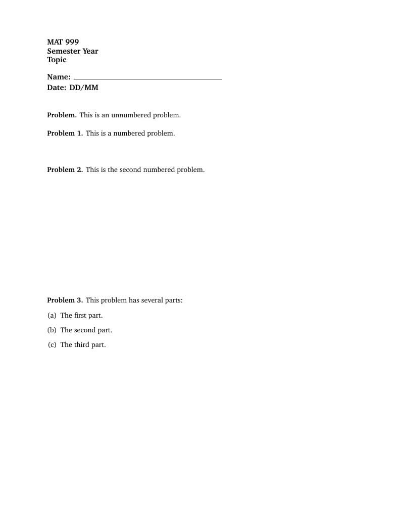 Worksheet Template