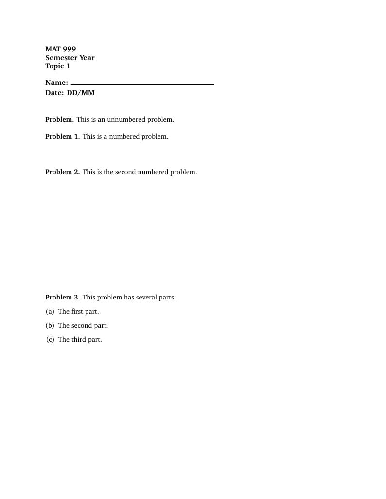 Worksheet Template (Multi-Use)