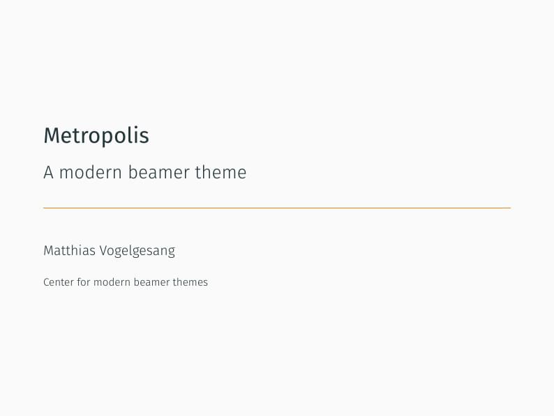 Metropolis Beamer Theme