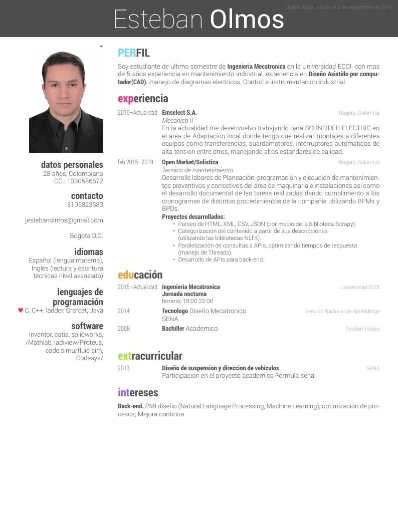 Esteban Olmos's CV