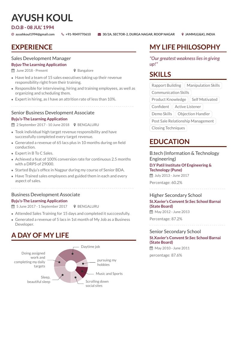 Ayush Koul's CV