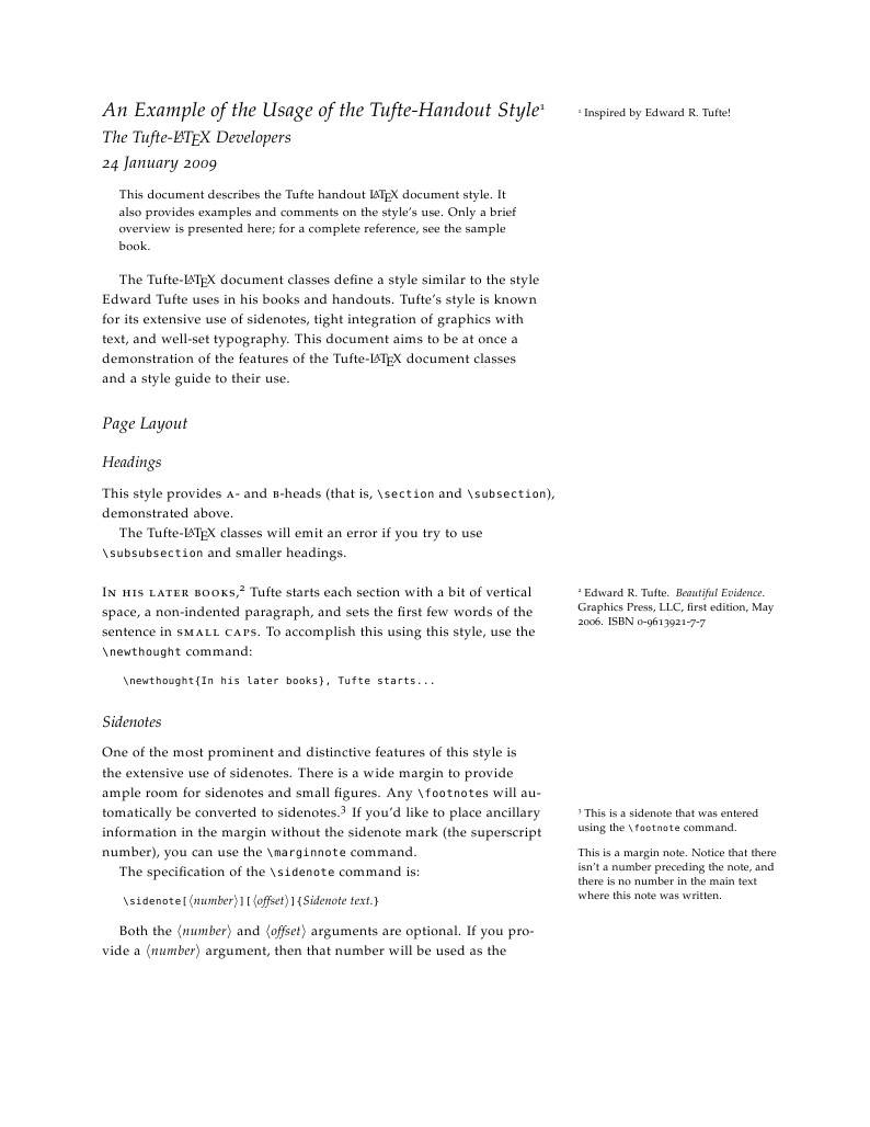 Handout design inspired by Edward Tufte