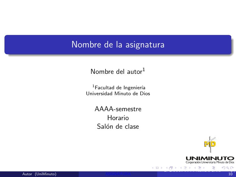 Platilla UniMinuto Presentaciones