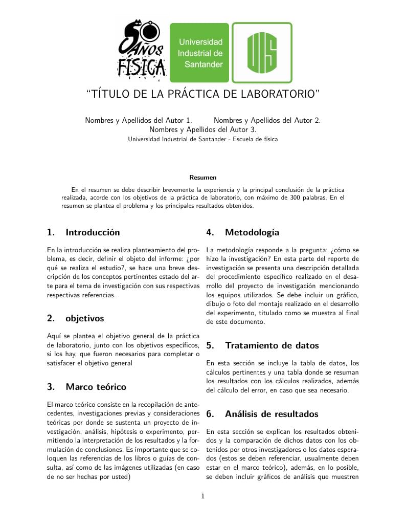 Plantilla laboratorio electromagnetismo UIS