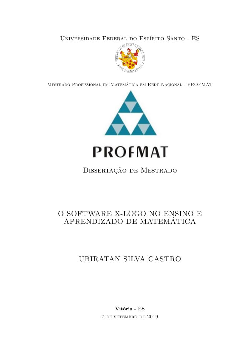 Dissertação Bira, Universidade Federal do Espírito Santo