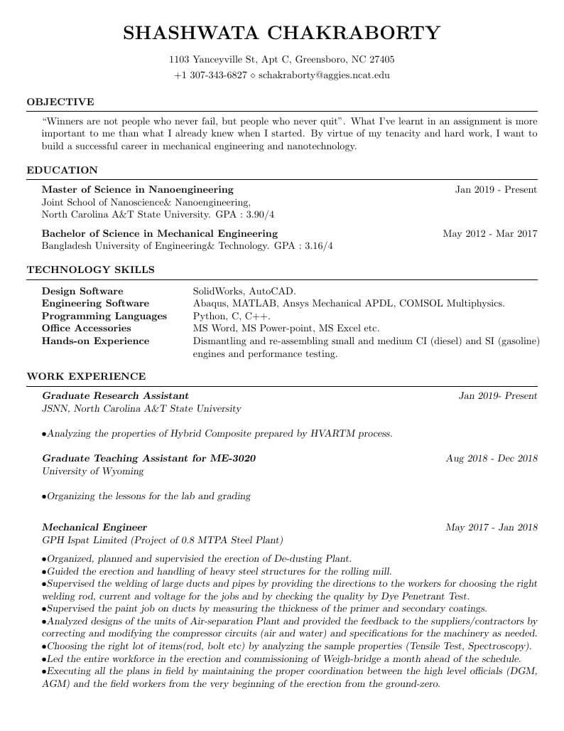 Shashwata's CV
