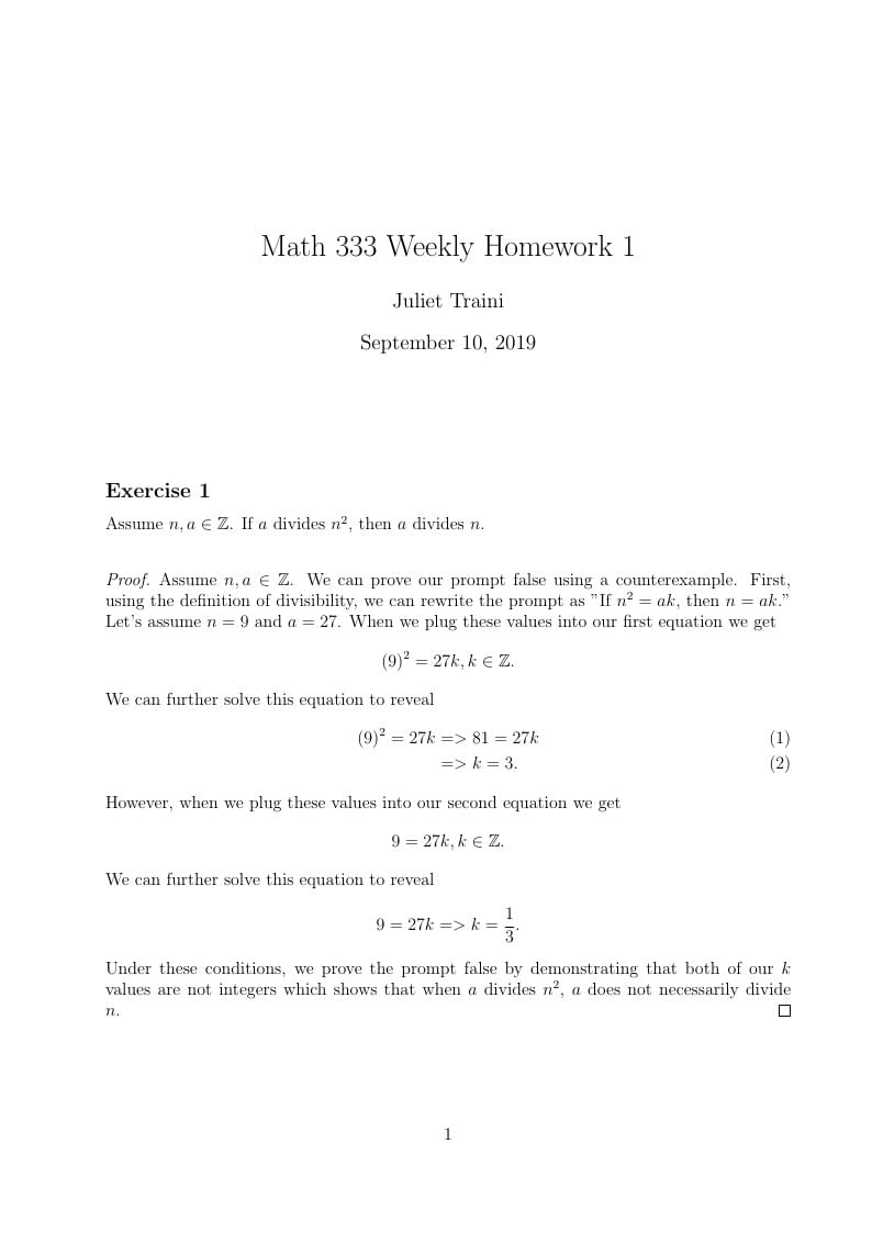 Math 333 F19 Weekly Homework 1