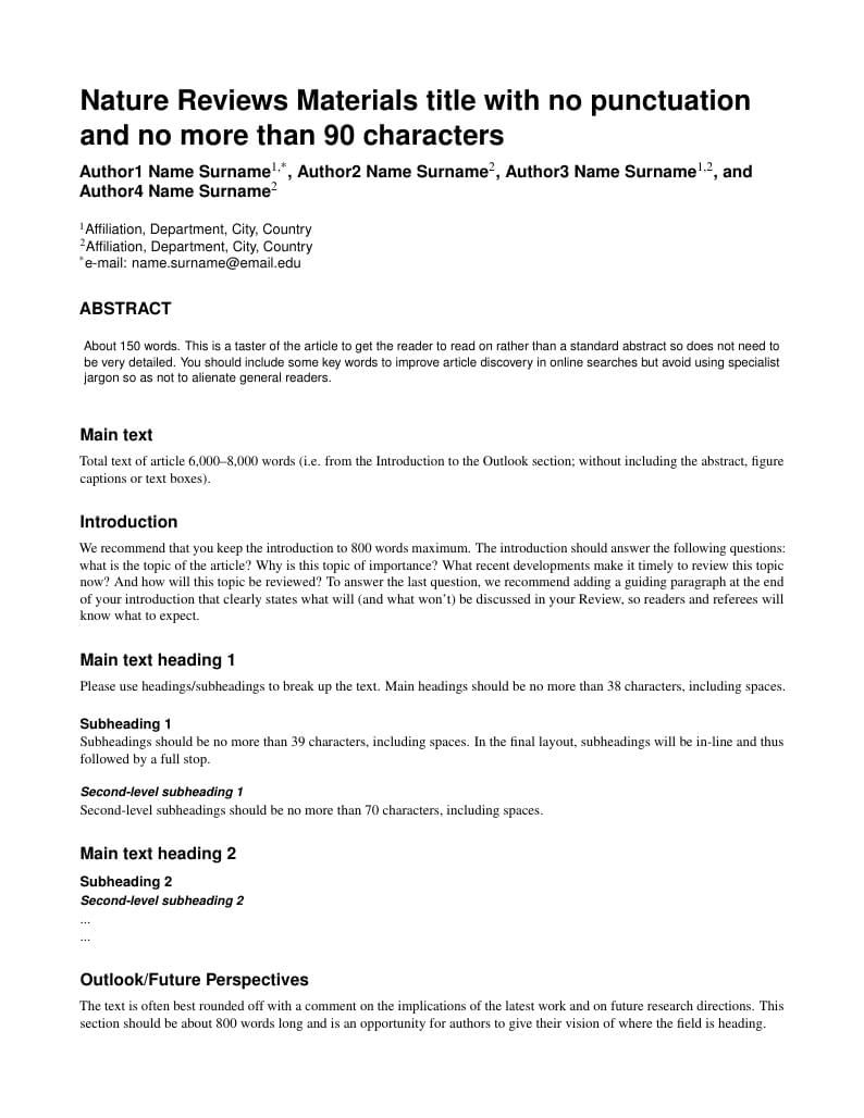 Nature Reviews Materials Template