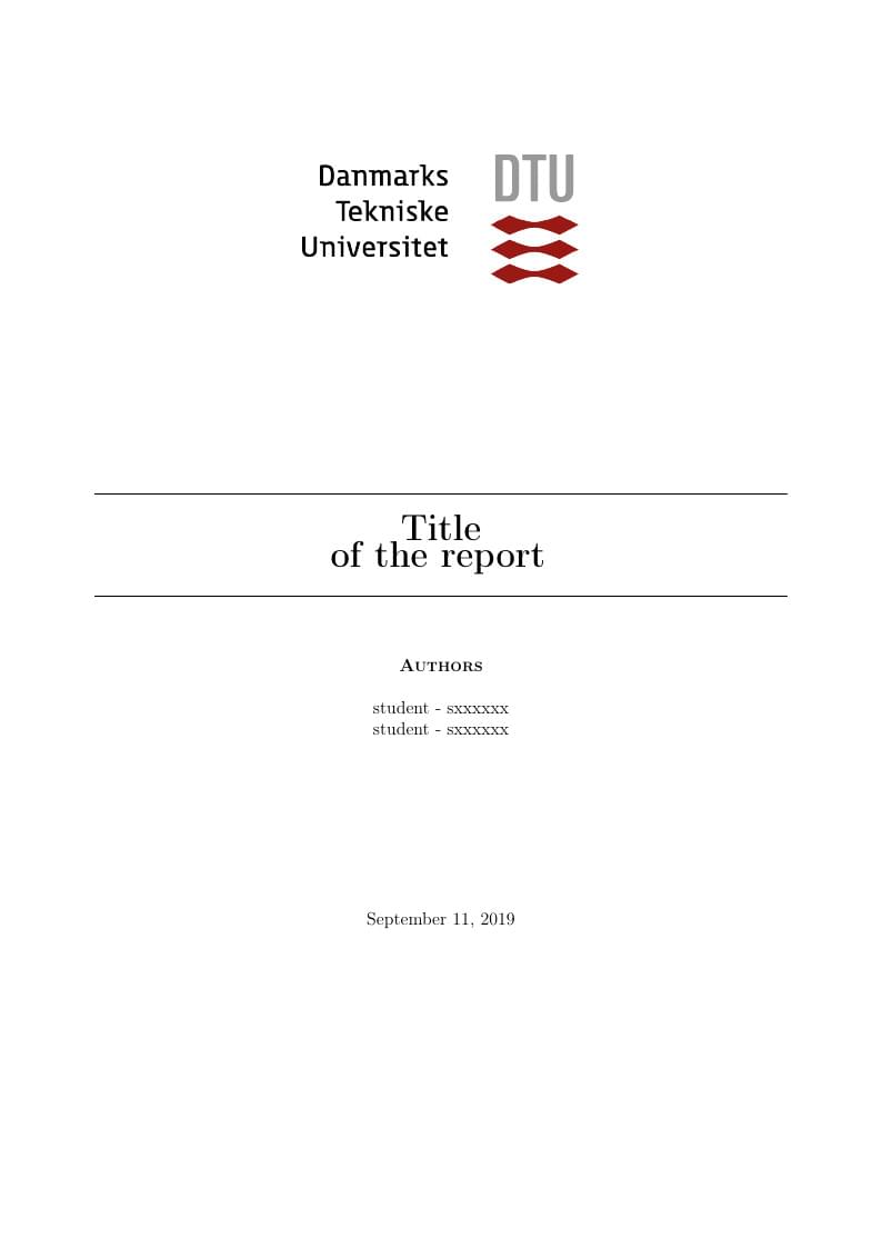 DTU Report template