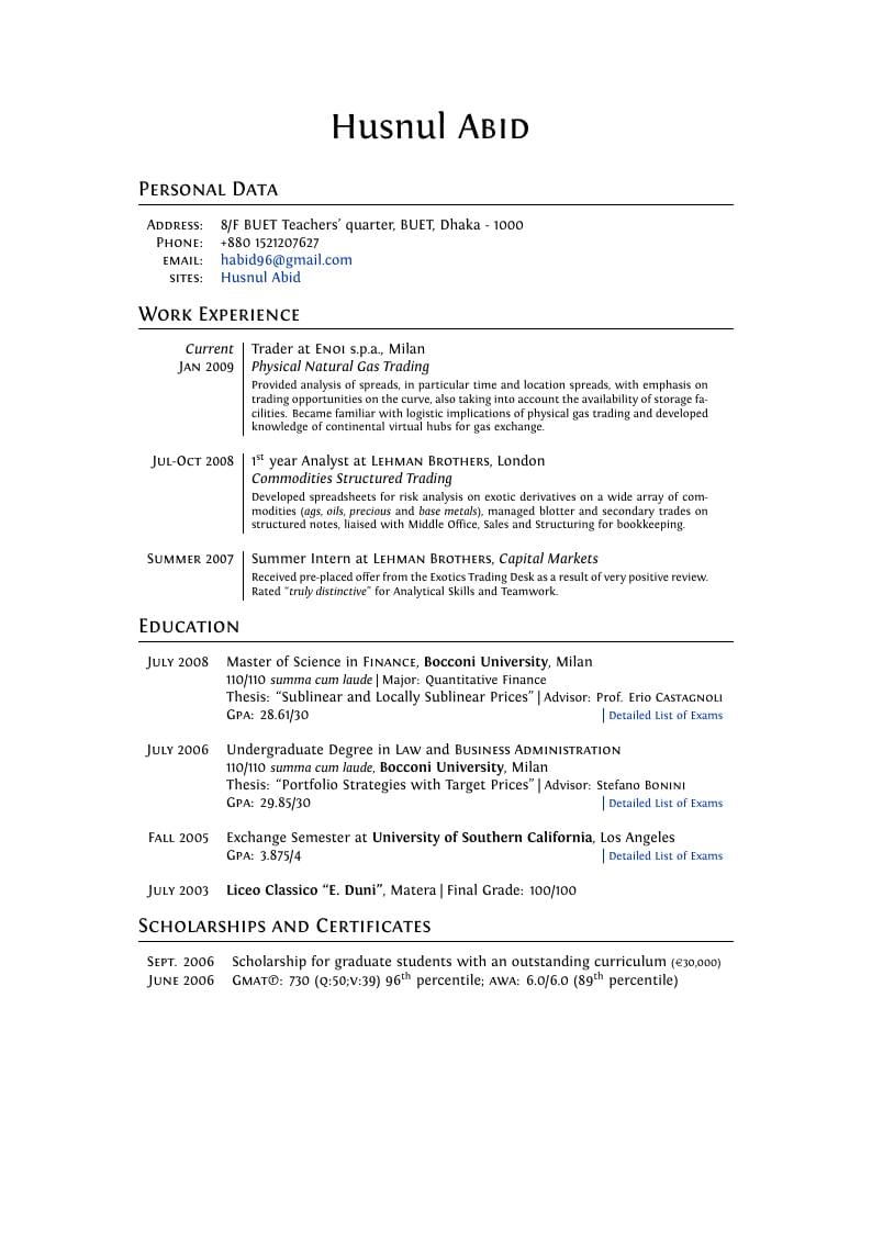 Husnul Abid's CV