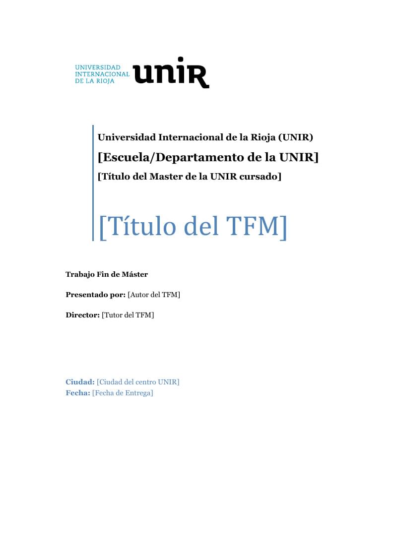 Trabajo fin de Máster - Universidad UNIR (Español)