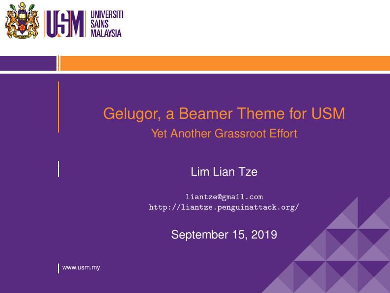 Gelugor, a Beamer Theme for USM