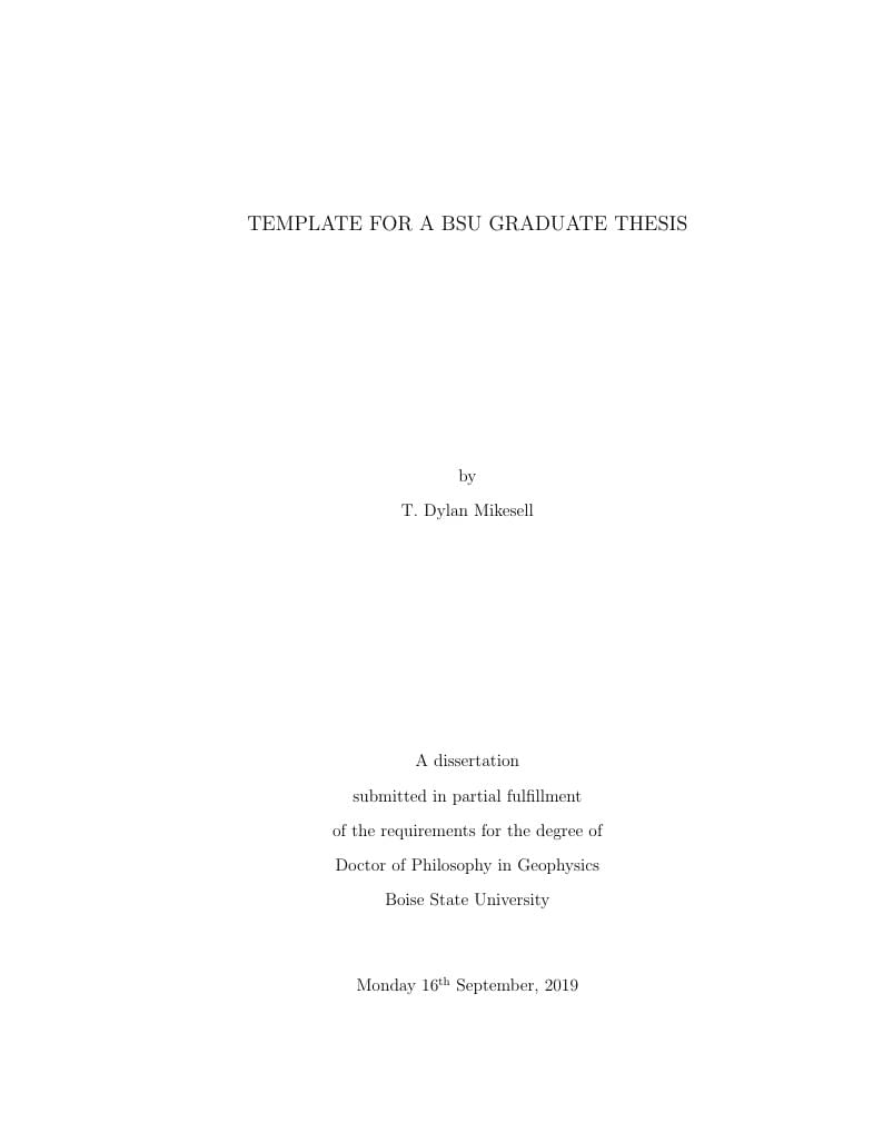Boise State University - MS thesis and PhD dissertation template