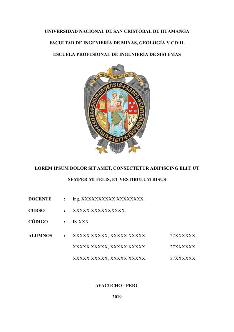 Universidad Nacional De San Cristóbal de Huamanga template