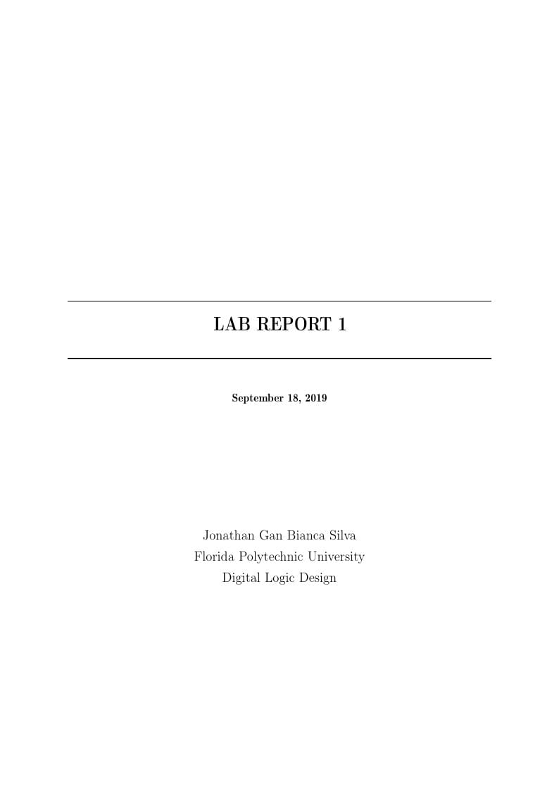 Digital Logic Design Report template