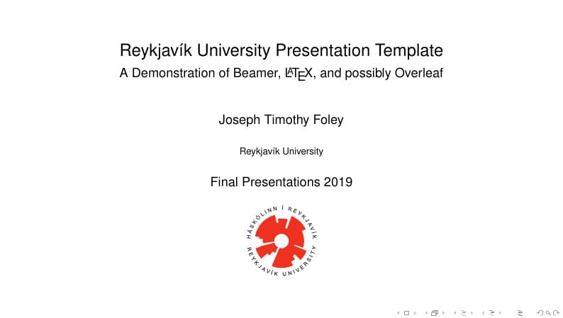 Reykjavík University Presentation Template