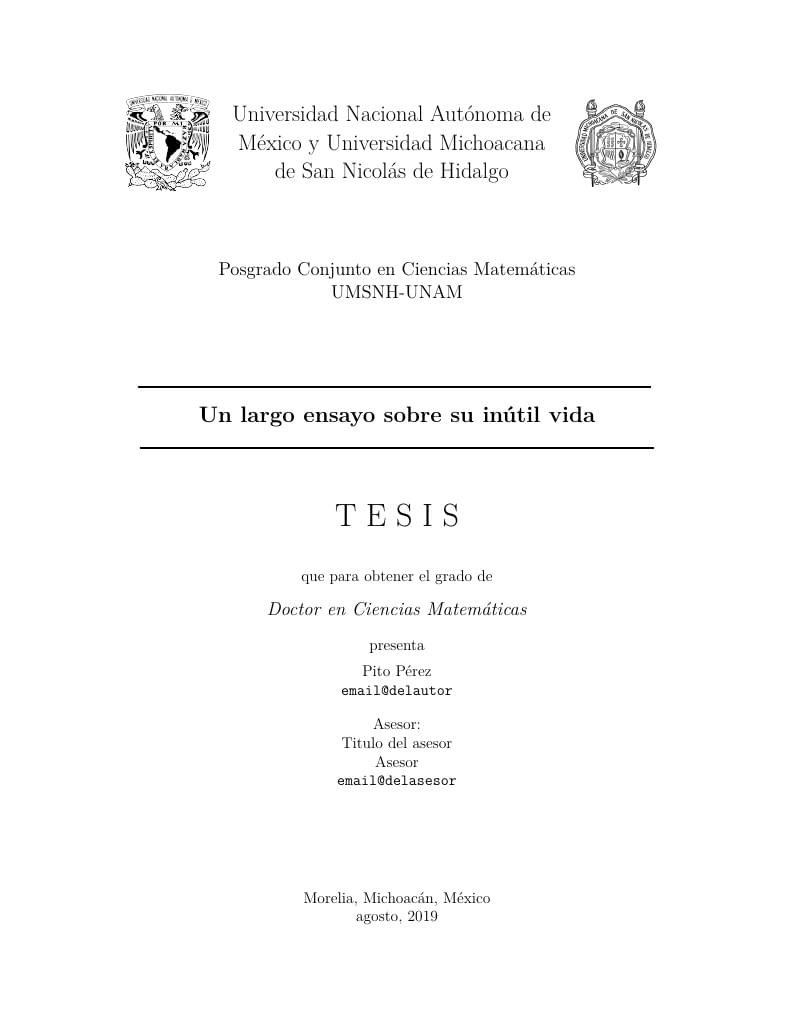 Tesis Posgrado Conjunto en Ciencias Matemáticas UMSNH-UNAM