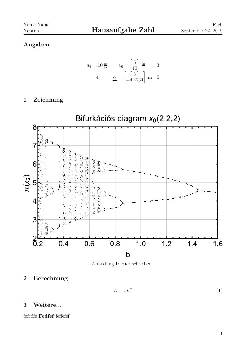 Hausaufgabe template