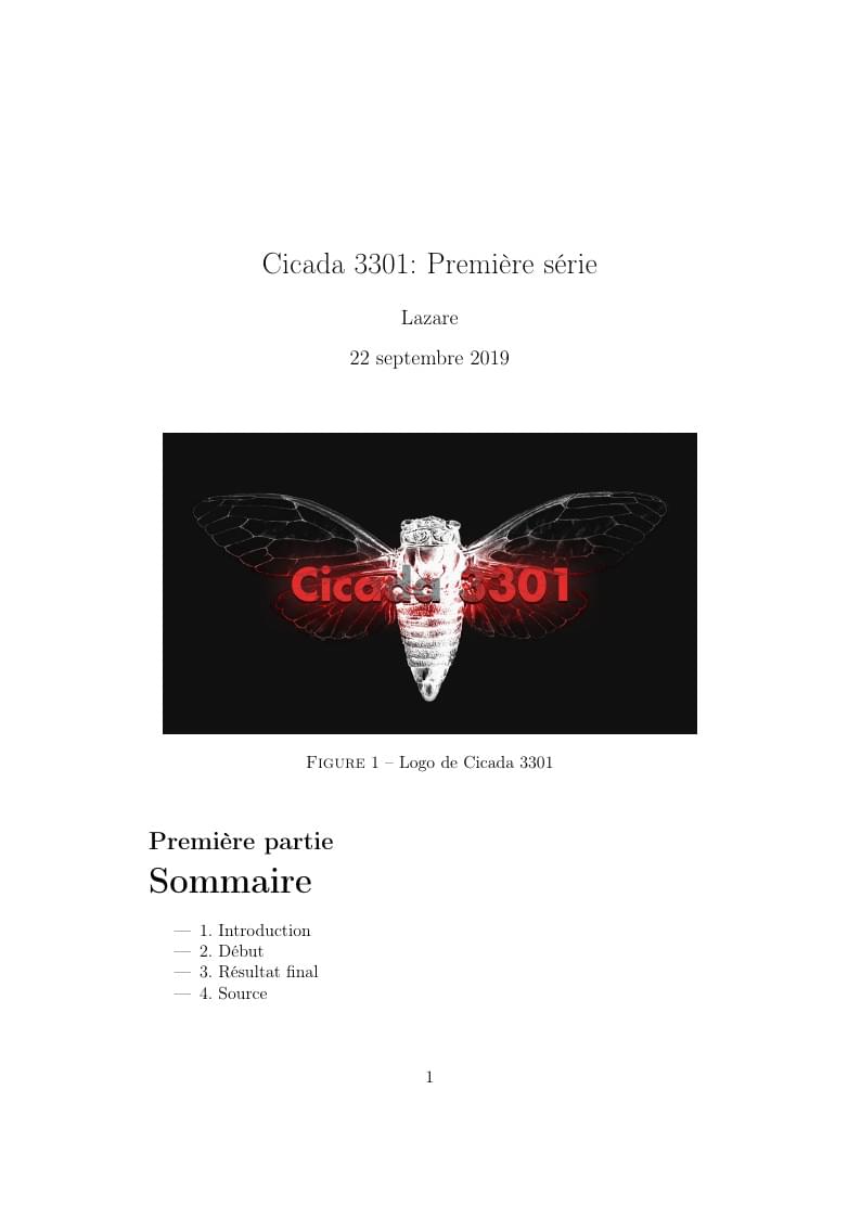 1ère série: Cicada 3301