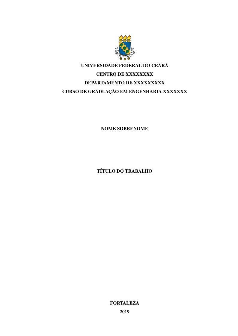 Modelo de Trabalho Acadêmico UFC