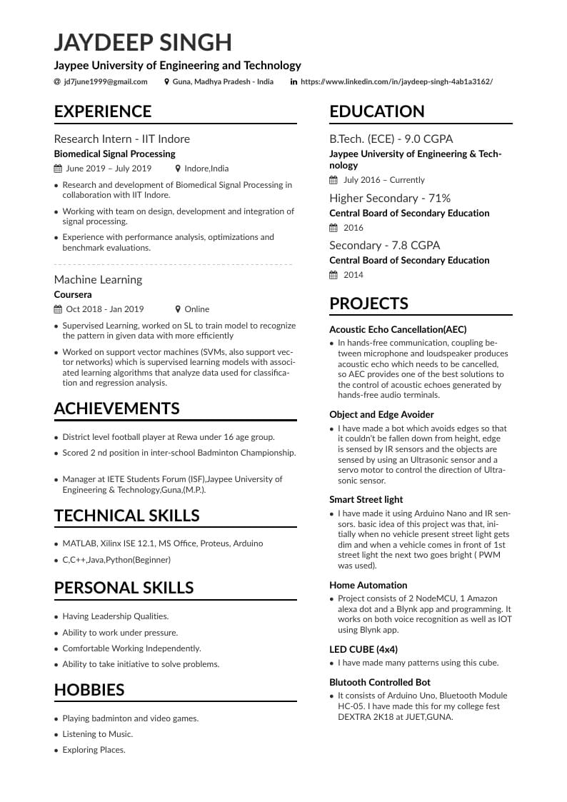 JayDeep's CV