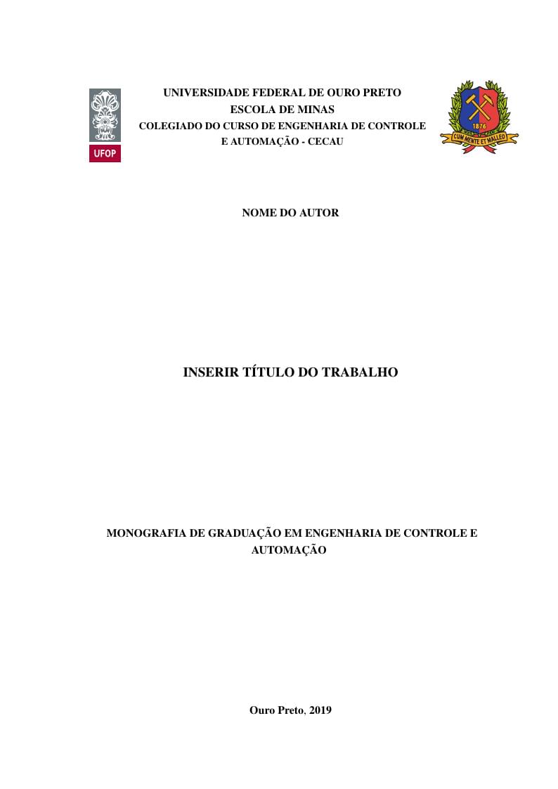 Modelo LaTeX monografia DECAT Escola de Minas UFOP - 2019