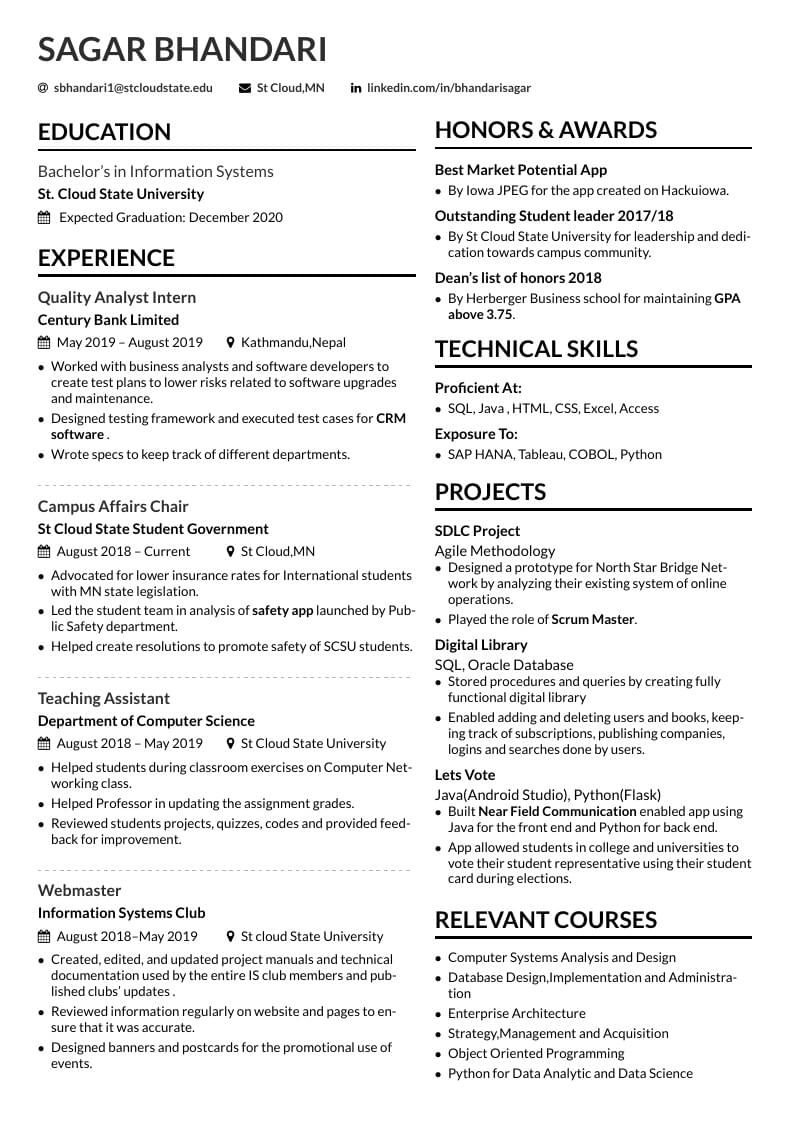 Sagar Bhandari's CV