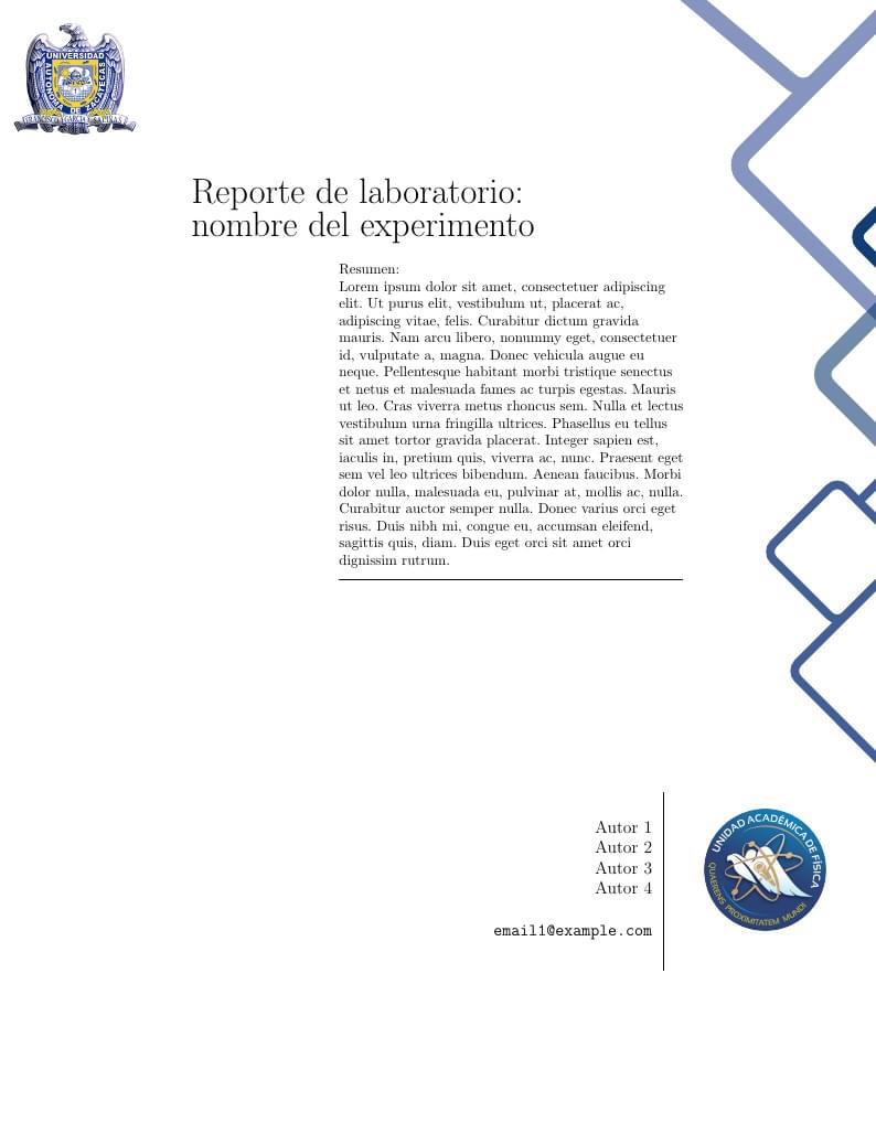 Universidad Autónoma de Zacatecas - Plantilla reporte de laboratorio