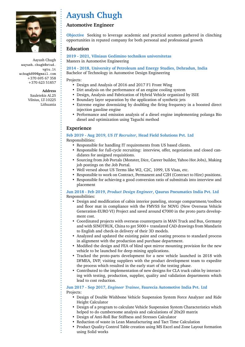 Aayush Chugh's CV