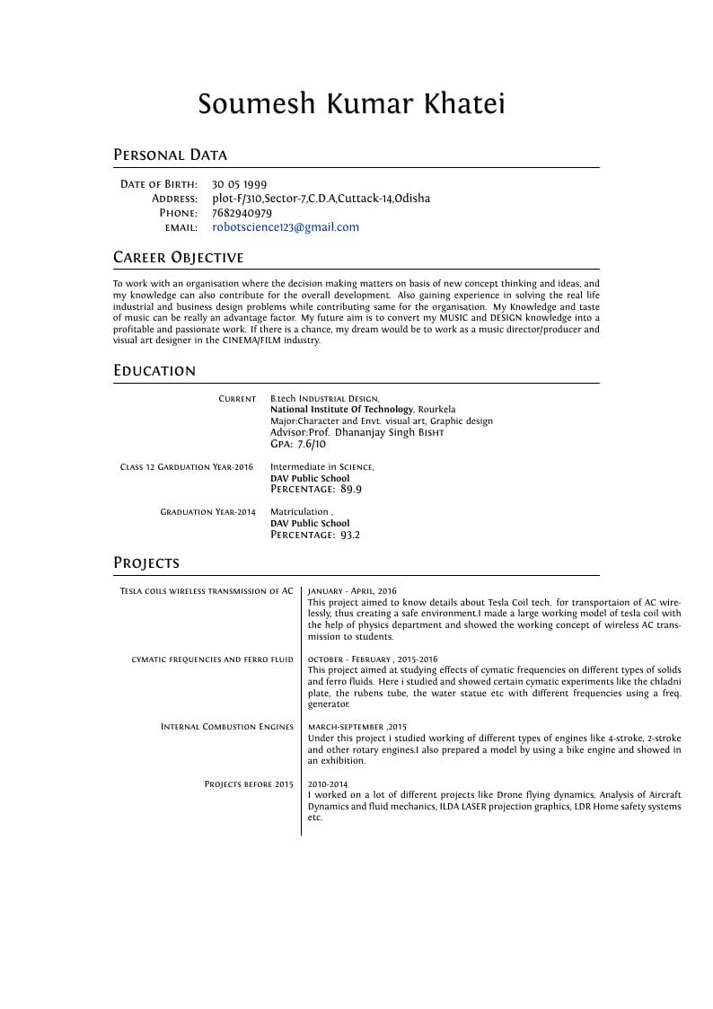 Soumesh Kumar Khatei's CV